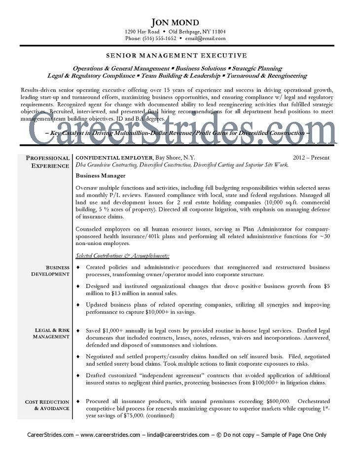 executive resume