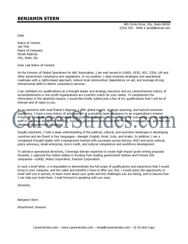Director Cover Letter