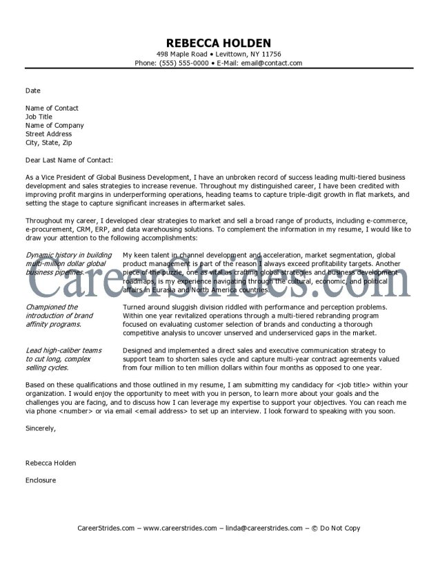 executive cover letter