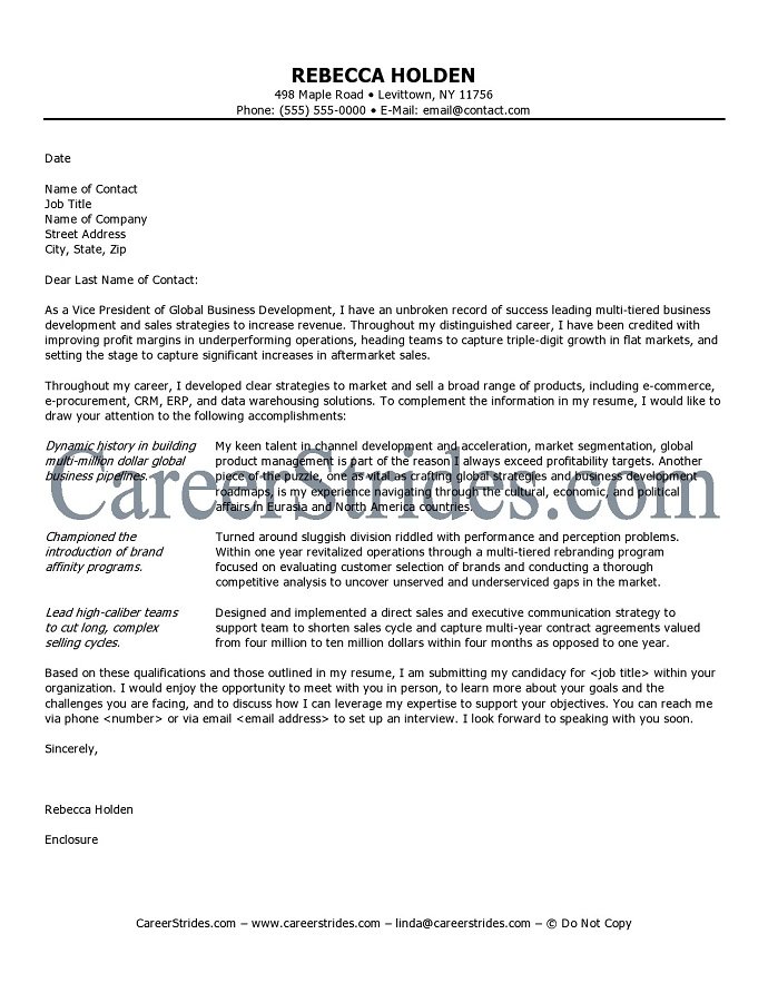ExecutiveCover Letter Sample