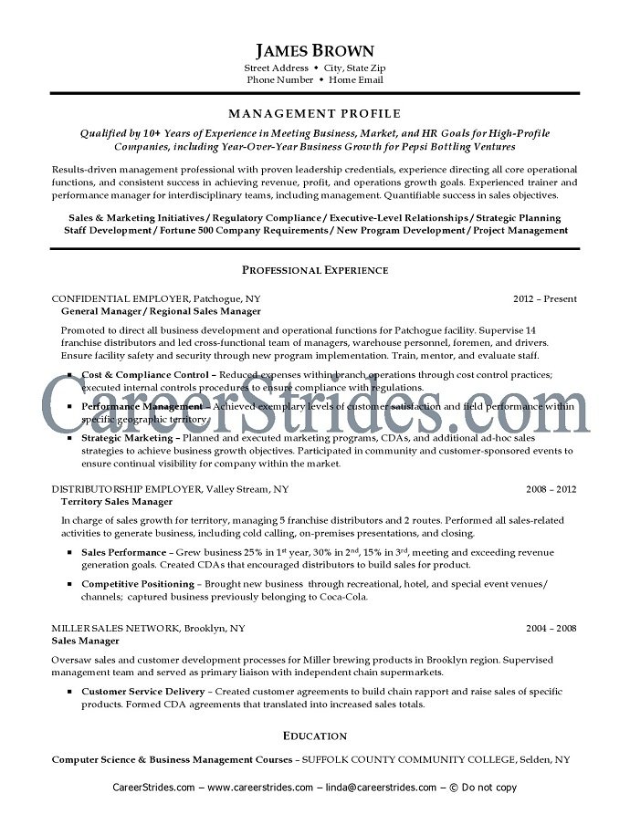 GeneralManager Resume Sample(Example)