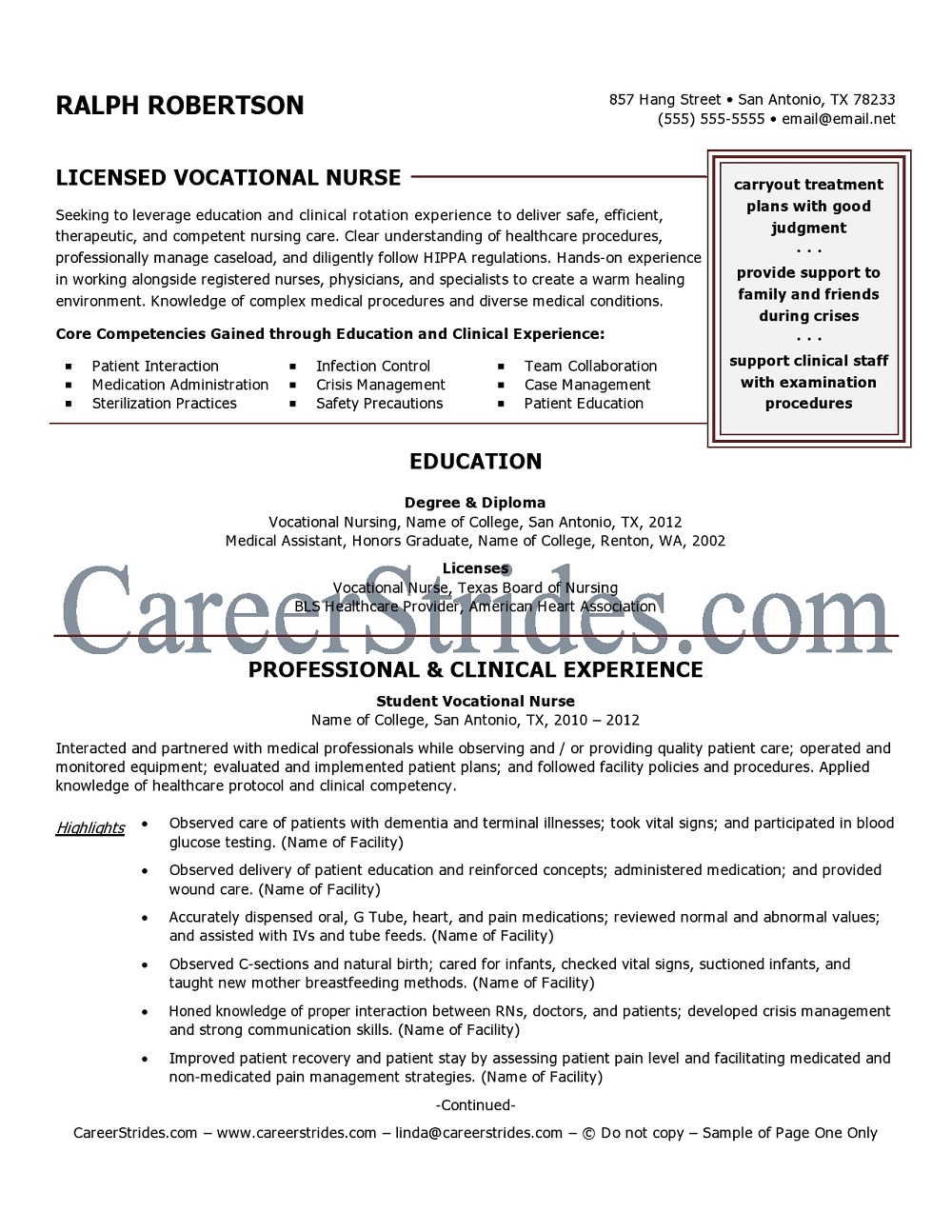 NurseResume Samples (Examples)