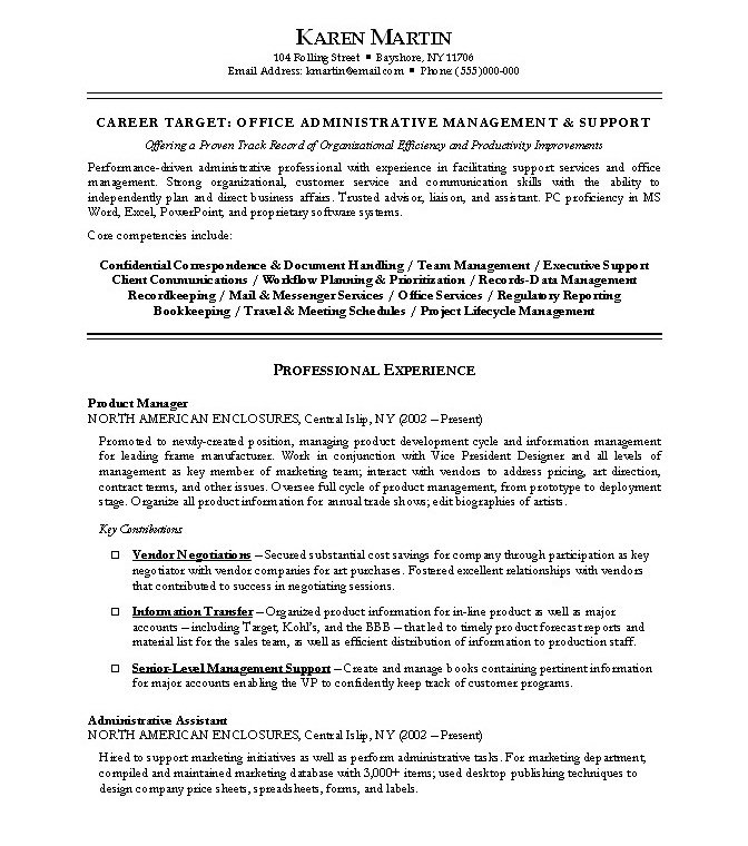 Office Administration Resume