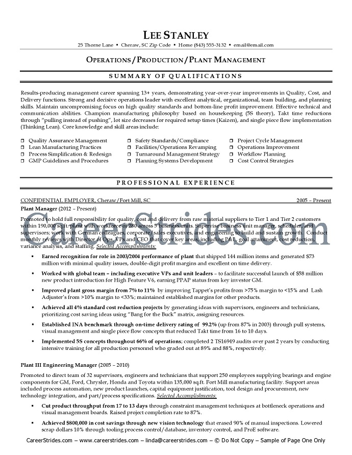 Resume format for production coordinator