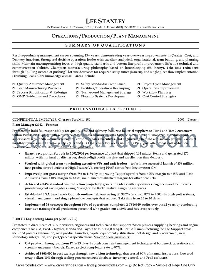 management resume